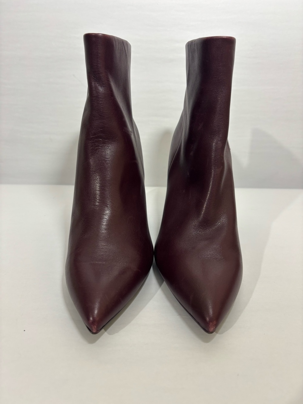 Marc Fisher Lorena Burgundy Leather Pointed Toe Booties 8M NWOB